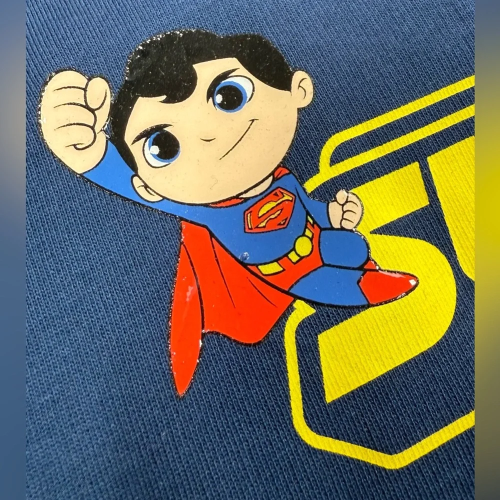 NWT DC SUPERFRIENDS Boys Superhero Sweatshirt 2T Navy Superman Flash Batman New‎